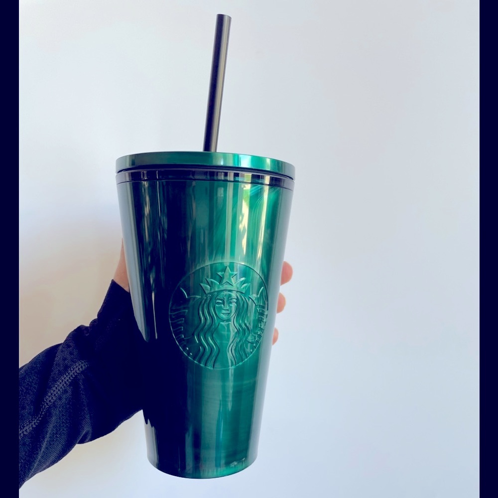 💚 Starbucks 💚 Marbled Jade Green Grande Cold Cup Tumbler